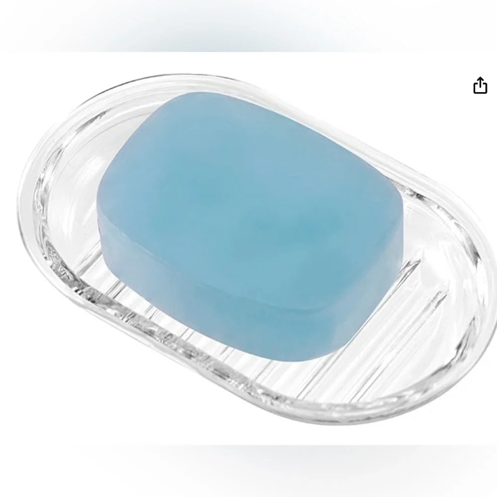 InterDesign Plastic Bar Soap Holder for Bathroom, Shower - Round, Clear